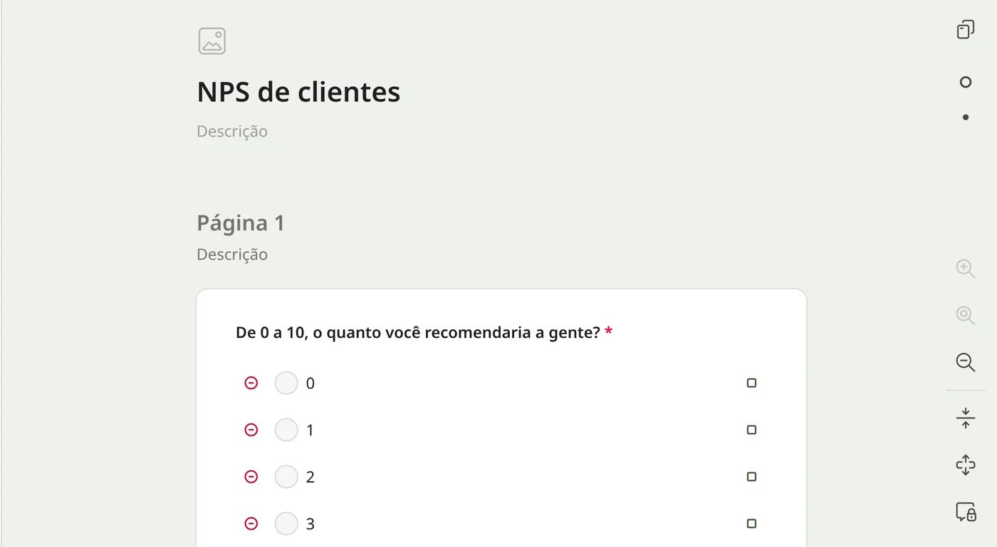 Editor visual de questionários
